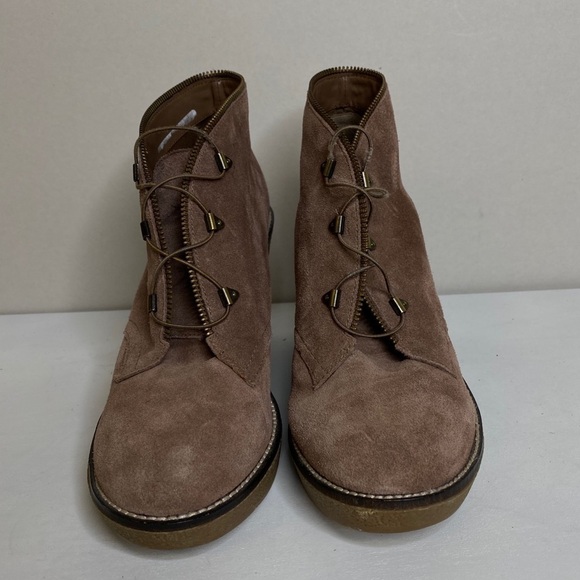 Fergie Ophelia Suede Leather Wedge Ankle Booties Boots - Picture 8 of 11